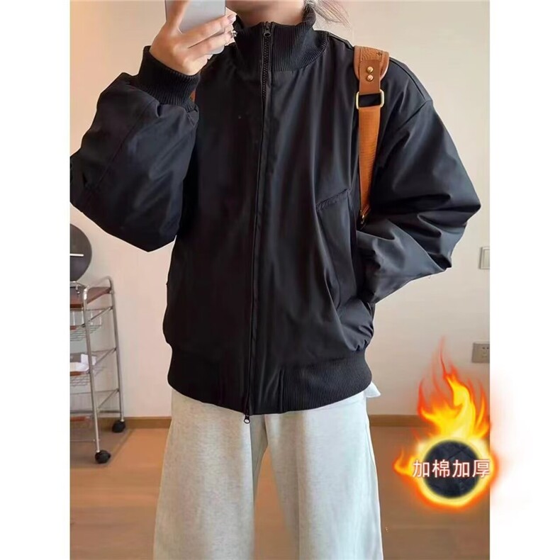 美式加厚飞行员夹克棉衣男款冬季高级感棉服短款立领棒球服,男装夹克,星座506A