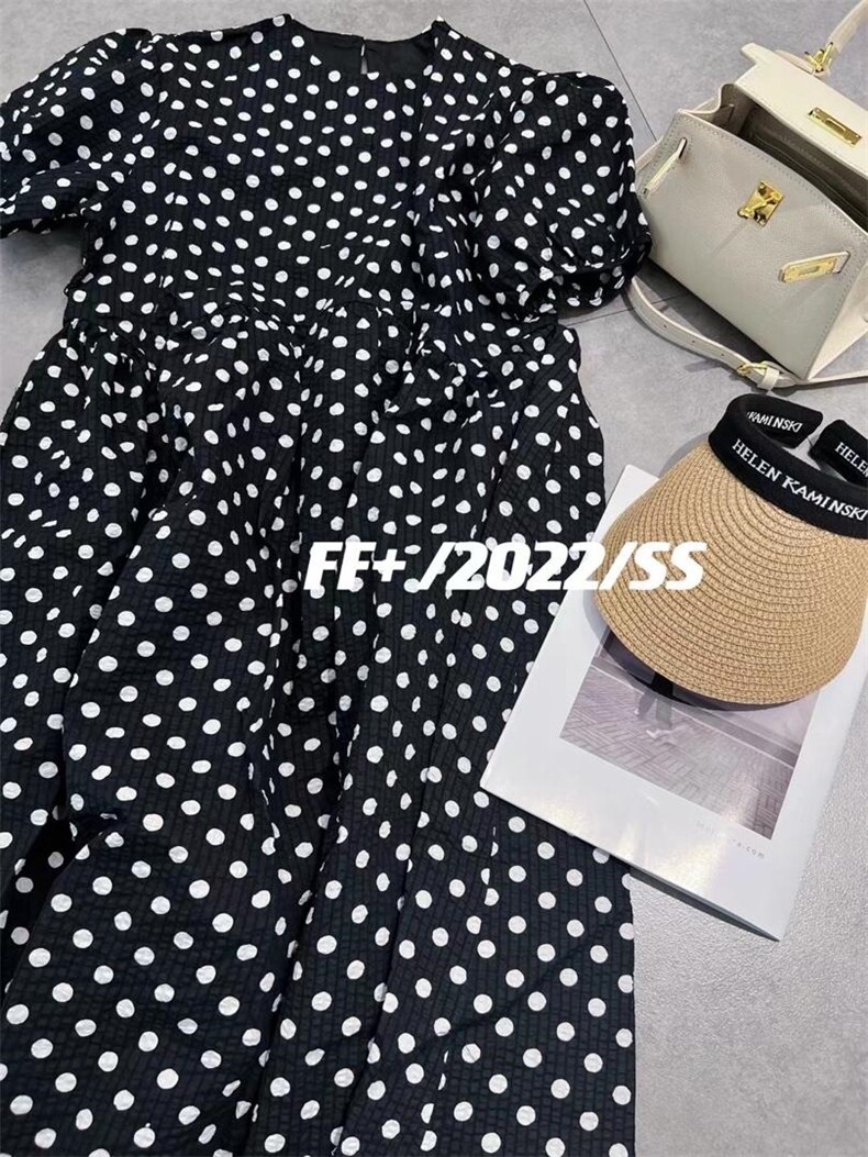 欧巴波点连衣裙，女装连衣裙，1+9
