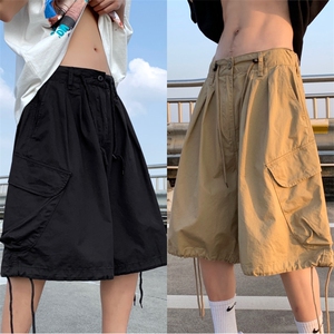 大口袋工装短裤日系五分裤情侣男女款宽松休闲裤2026新款夏-p38图片