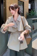 2025秋季减龄通勤风淡人风衣女复古随性休闲范宽松休闲显瘦大衣潮，女装风衣，C位