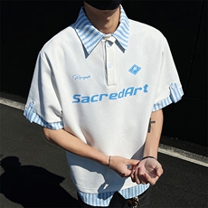 假两件短袖t恤男夏季韩版潮流港风宽松休闲潮牌体恤衫TT0352-P48，男装T恤，星座308B-2