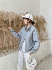 双拉链立领棒球服，其它，玉米青豆