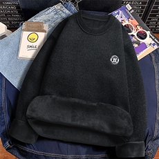 圆领毛衣男加绒加厚一体绒卫衣秋冬季保暖毛线针织衫7016-P28，男装针织衫/毛衣，星座1706
