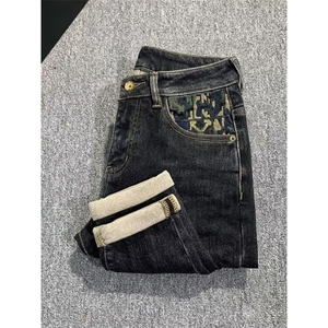 1506-1/Kk8071/P53牛仔裤男春秋季新款潮牌刺绣韩版潮流修身百搭图片