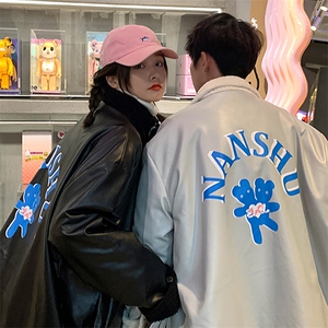 2025冬季新款港风两面穿羊羔毛翻领皮衣情侣外套男女 GM01-P135图片