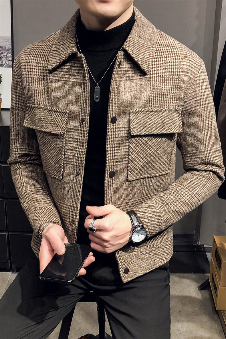 店主风轻熟小伙毛呢夹克休闲宽松修身外套男A236-JK-6015-特P100,男装夹克,电商A236