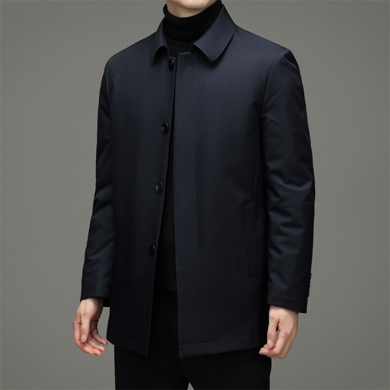 秋冬男士羽绒服中老年爸爸装商务休闲翻领衬衫外套A9605-P210,男装羽绒服,电商B212（原钱塘6029）