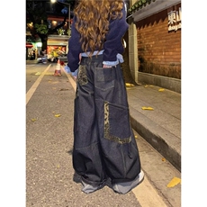 百搭时尚流行日系简约牛仔裤文艺原宿慵懒气质ins潮流新款，男装牛仔裤，星座506A