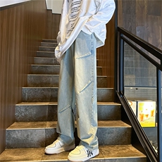 K1225-p38-控68oversizecleanfit黄泥牛仔裤直筒裤老爹裤长裤，男装牛仔裤，星座103A-1