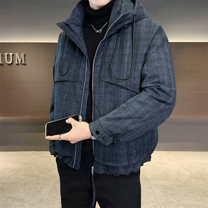 90新标冬季白鸭绒羽绒服暗格复古连帽保暖时尚外套YR9129-P319，男装羽绒服，电商D342