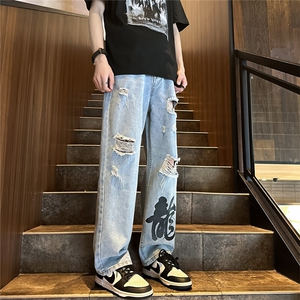 xz116-k1079-P55-控78 现货大码破洞牛仔裤图片