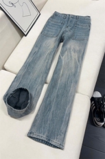 B221美式ins高街暗黑宽松直筒加绒牛仔裤LK24348-特P58控98，男装牛仔裤，电商B221