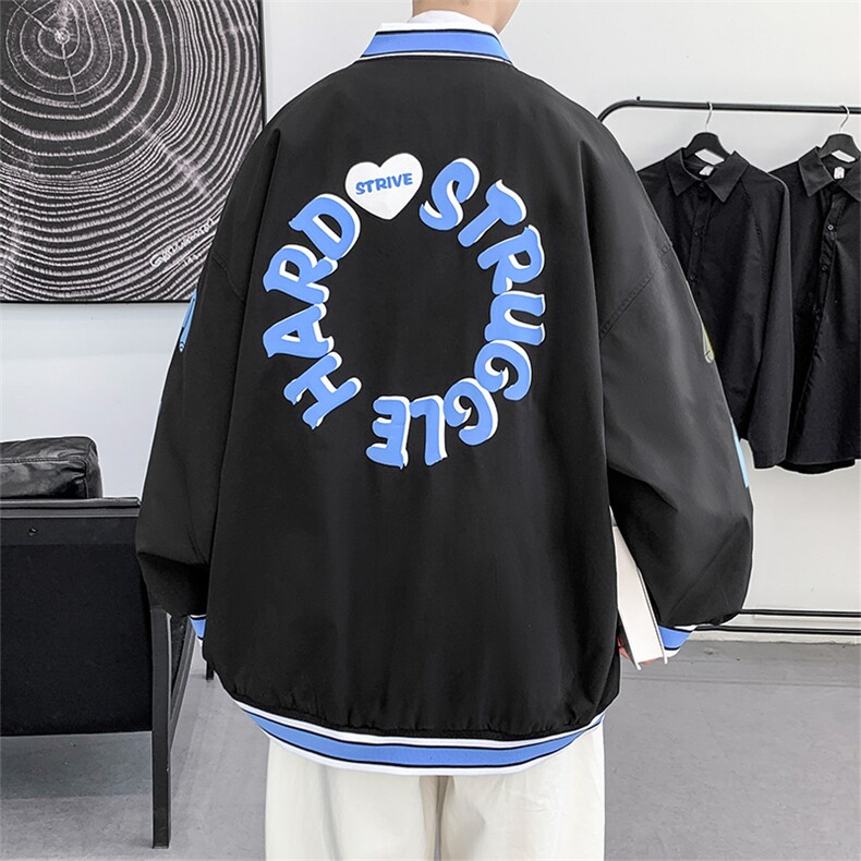 外套男春秋季款潮牌ins美式复古字母印花棒球服22118-70控108,男装夹克,星座717