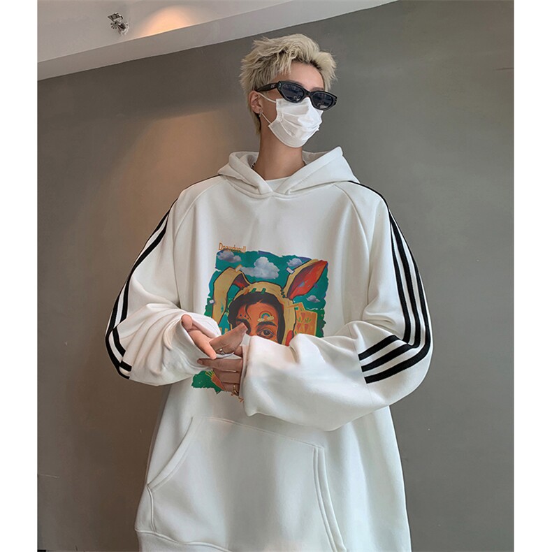 抖音得物供货提供视频秋冬重磅美式宽松织带连帽卫衣0435,男装卫衣,电商A486