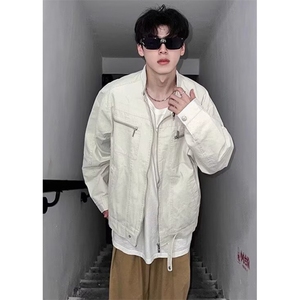 美式百搭潮牌外套男秋冬款复古立领工装哈灵顿夹克 JK103图片