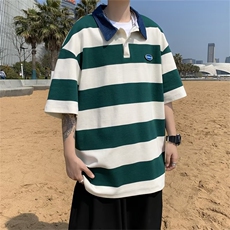 翻领短袖T恤男简约百搭休闲打底五分袖POLO衫AT13P28，男装Polo衫，星座1116-2