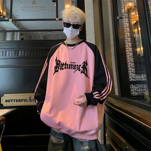 抖音得物供货 提供视频 秋冬重磅美式宽松织带圆领卫衣0711图片