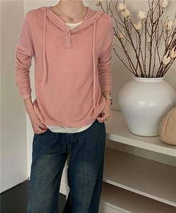 新款简约百搭长袖针织女宽松休闲外套图片