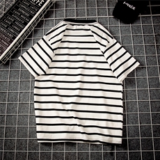 1图案已注册日系休闲情侣大码M-5XL港风短袖T恤男网格7580F35控49，男装T恤，星座226-2