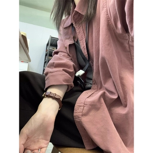 TC724-P45 灯芯绒上班休闲翻领长袖衬衫外套女秋季宽松休闲衬衣图片