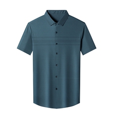 短袖衬衫男士夏季休闲商务中年爸爸装透气薄款上衣服QST926-P60，男装衬衫，星座1105-3