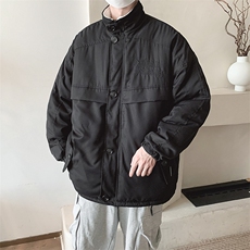 日系立领棉服套装男秋冬季加绒加厚棉袄527/P78，男装棉衣，星座506