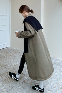 现货  90绒  围巾披肩两件套羽绒服女中长款 2C206-L68-P325-K468图片