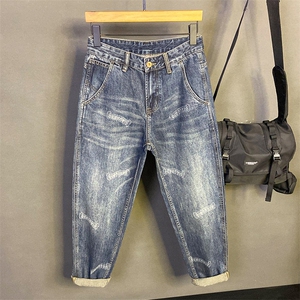 1506-1/KT12701/P50冬宽松牛仔裤男士哈伦裤子潮水洗百搭老爹新塘,男装牛仔裤,星座1506-1