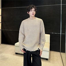 cleanfit净版北极绒方格编织针织衫毛衣W1820/特P55，男装针织衫/毛衣，电商B350