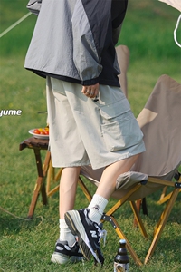 8XL-M 特大码冰丝短裤男五分裤褶皱休闲裤工装中裤DK1504P45控68图片