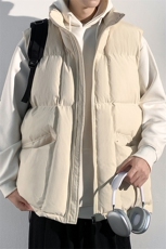 GENIOLAMODE美式棉马甲背心男士秋冬新款纯色休闲保暖坎肩外套潮，男装背心/马甲，电商A001