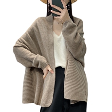 秋冬羊绒披肩女新款针织开衫羊毛外套宽松外搭慵懒上衣篇幅袖毛衣，女装羊毛衫，奢优羊绒