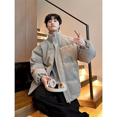 现货美式宽松立领PU皮面包棉服MY476/P100，男装棉衣，星座205-3