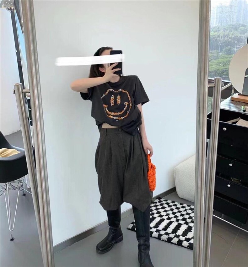 笑脸T黑白2色均码现货，其它，G