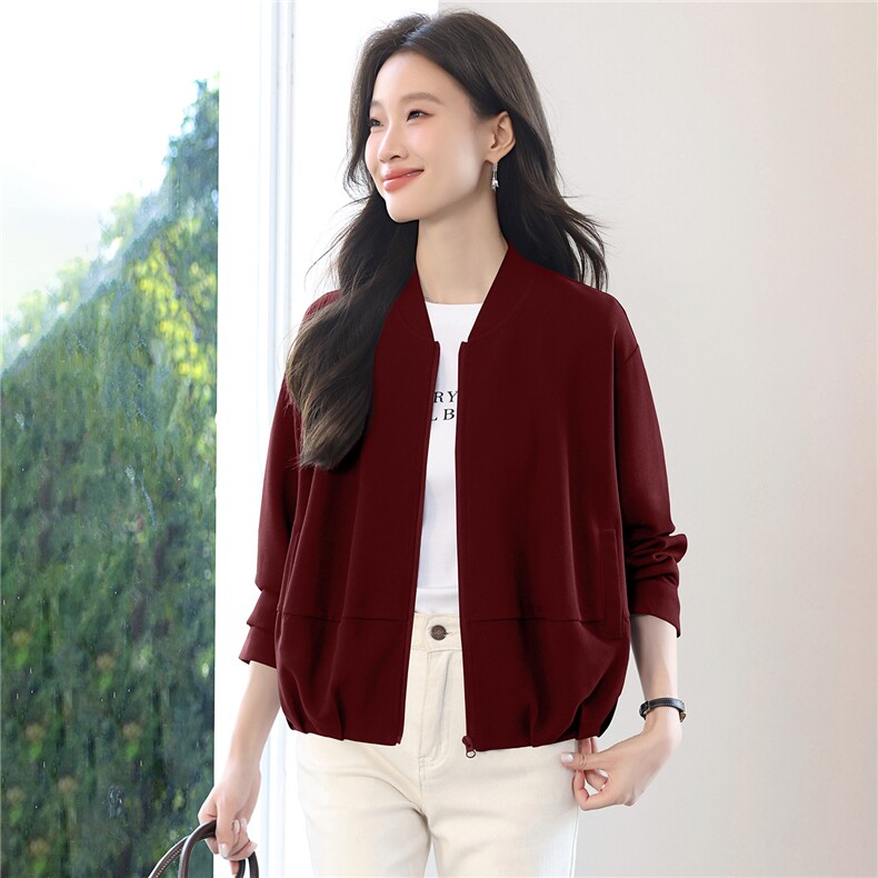 休闲立领短外套女2025早春秋新款百搭显瘦流行棒球服夹克上衣,女装短外套,涵誉