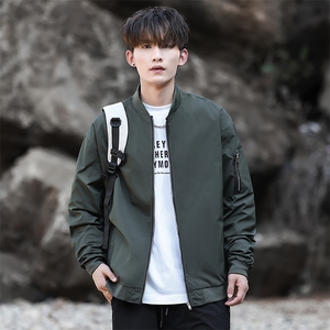 秋季飞行服夹克潮流男士外套大码宽松上衣纯色A266-JK8017-P33图片