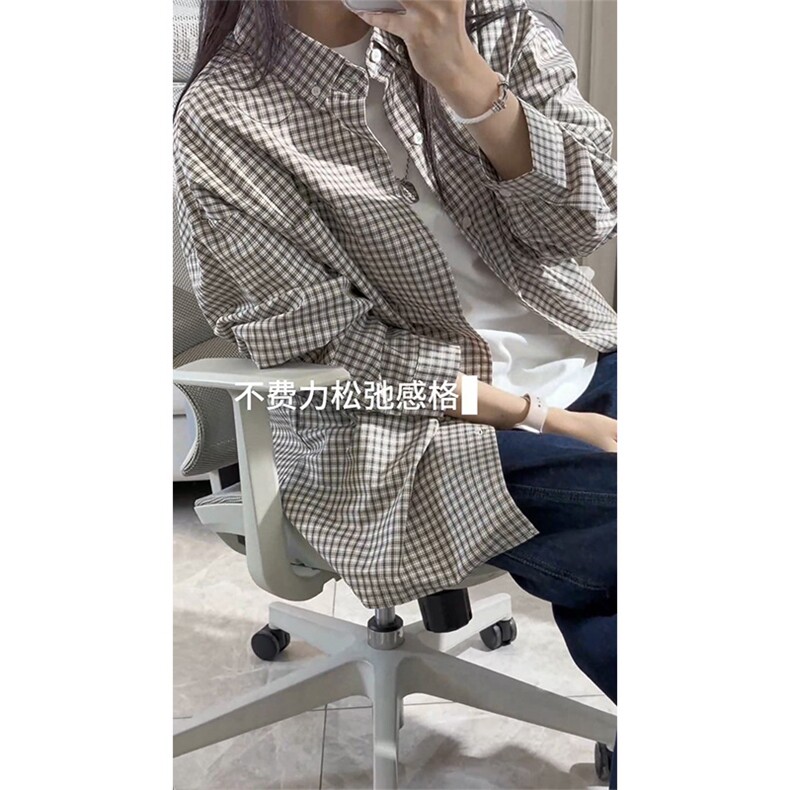 2026春季复古长袖格子衬衫拼接miu系穿搭衬衣男C64134-TP4588,男装衬衫,电商A102