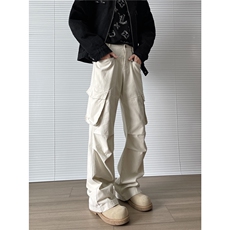【现货】XZ612-B05-P65美式复古水洗做旧微喇多扣直筒工装裤，男装工装外套，星座612