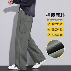 工装裤男2025秋冬新款潮牌宽松直筒美式纯棉休闲长裤子Z2511-P50图片