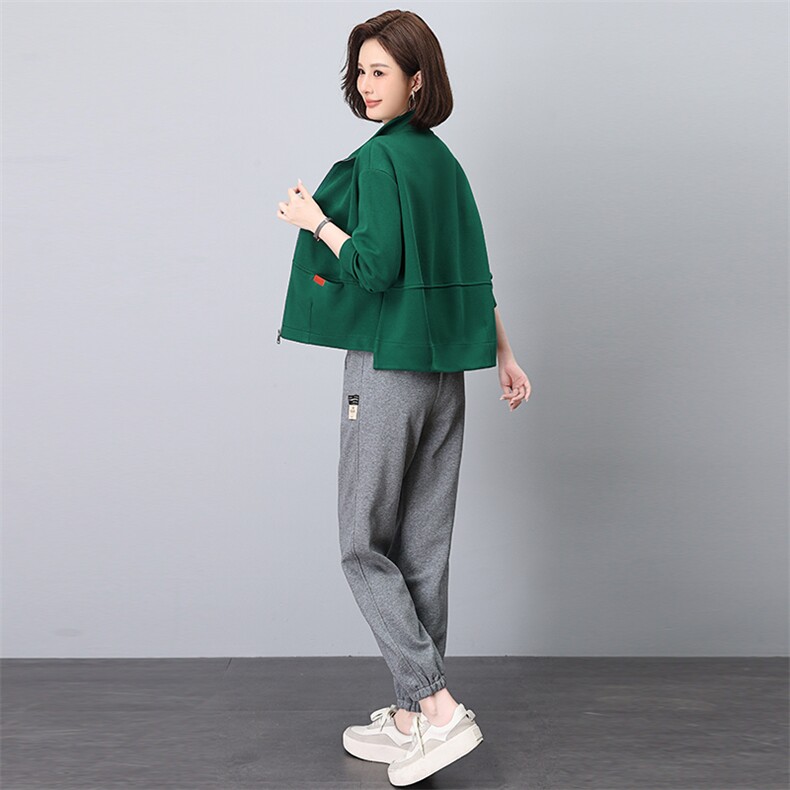 现货时尚休闲减龄开衫套装女春秋新款宽松显瘦两件套,女装套装/套裙,依恋蒂丝