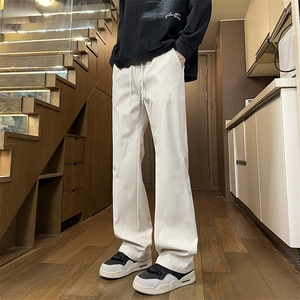 解构斜切微喇冲锋裤男秋季美式cleanfit软壳伞兵工装裤防水长裤子图片