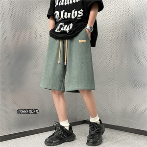 2023夏季新款薄款冰丝裤三色宽松五分裤短裤B315-K23232-P40控55图片