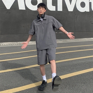 新款休闲短袖短裤套装图片
