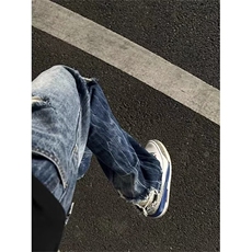港风秋款男女牛仔裤破洞流苏直筒宽松长裤NK8032P45，男装牛仔裤，星座1013-1