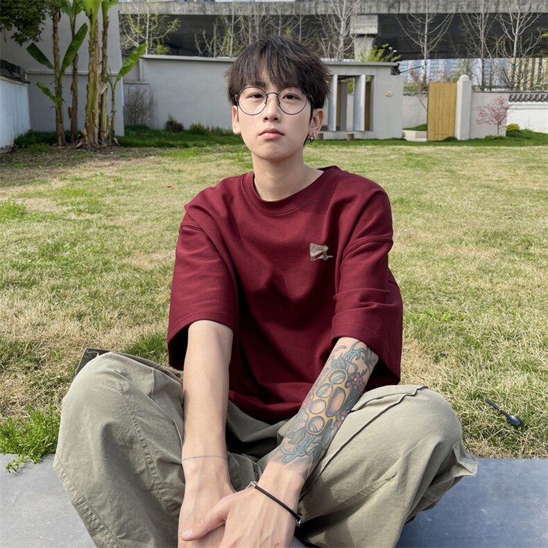230g重磅纯棉! 夏季短袖t恤男半袖男XT451-P25图片