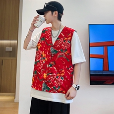 RM1常年有货大花马甲双层团队服喜庆婚礼服M-5XL大码，男装背心/马甲，星座115A(原星座507）
