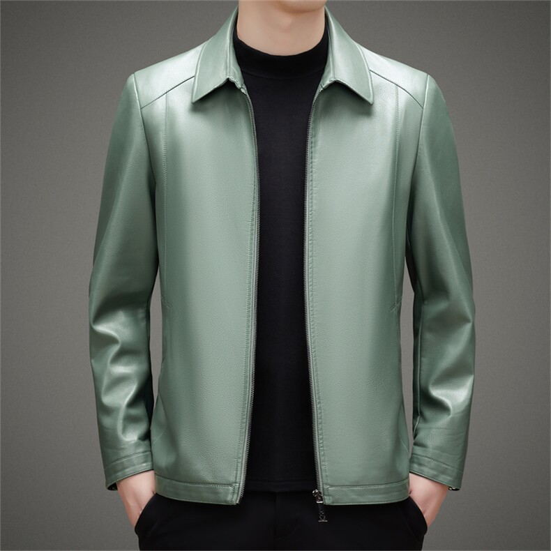 K8816钱塘2020-2秋冬季百搭时尚休闲中年男士夹克皮衣外套P127，男装皮衣，钱塘207-2