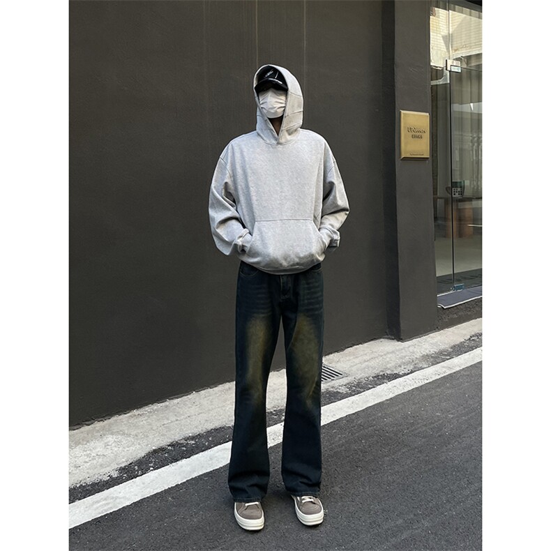 B221美式ins高街暗黑光版修身微喇牛仔裤LK23137-P55控78,男装牛仔裤,电商B221