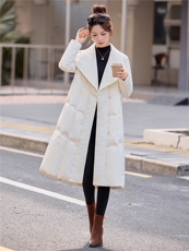 现货2025气质优雅提花大西装翻领拼接新中式白鸭绒羽绒服，女装羽绒服，时尚俏佳人