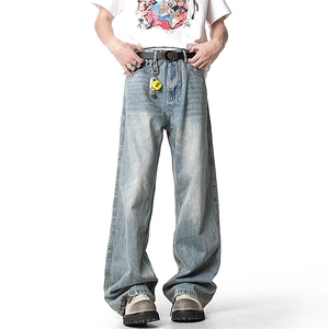 A408-24K37190-P55-X79-S-2XL 美式复古休闲直筒蓝色牛仔裤图片